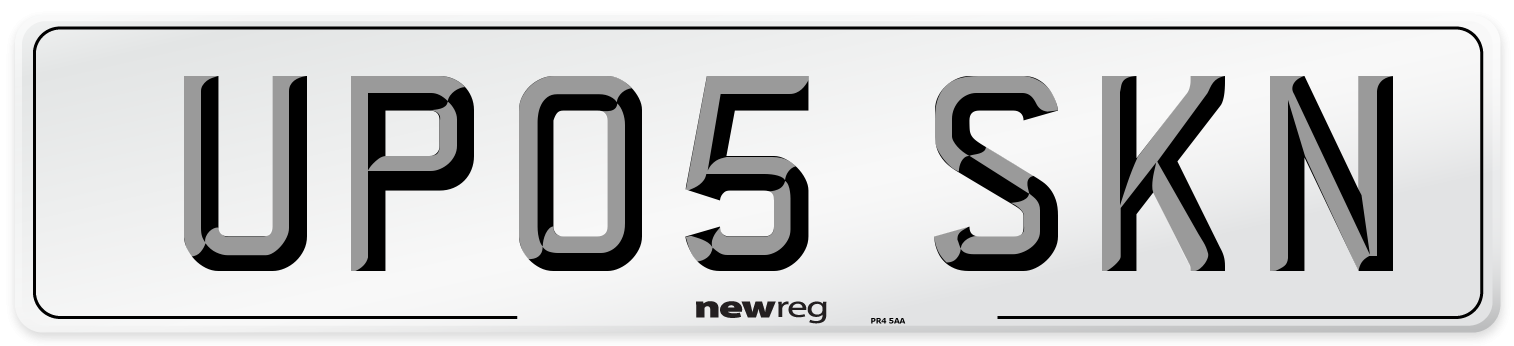 UP05 SKN Number Plate from New Reg